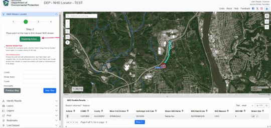 nhdlocator - snap active