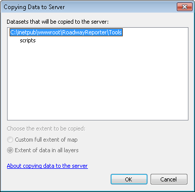 Copying the Generate Report script to the server Copying the Generate Report script to the server