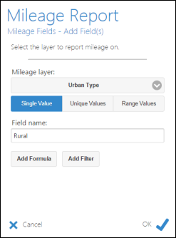 Selecting the mileage layer Selecting the mileage layer